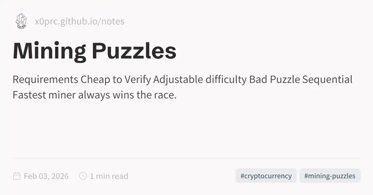 Mining Puzzles