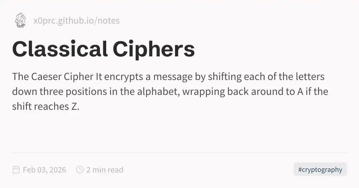 Classical Ciphers