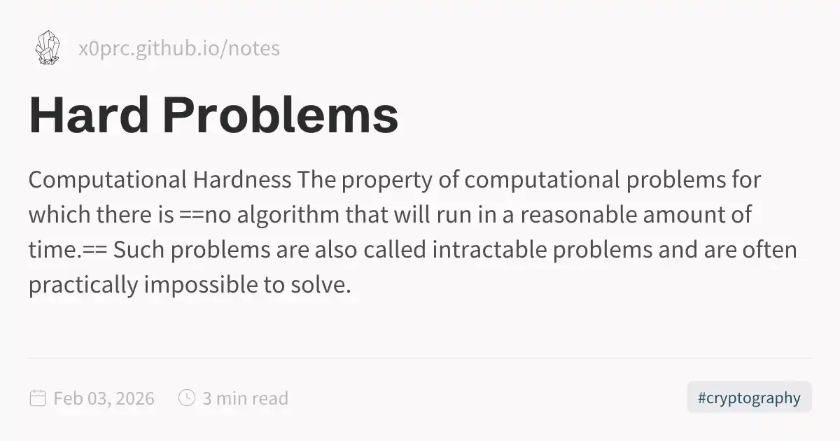 Hard Problems