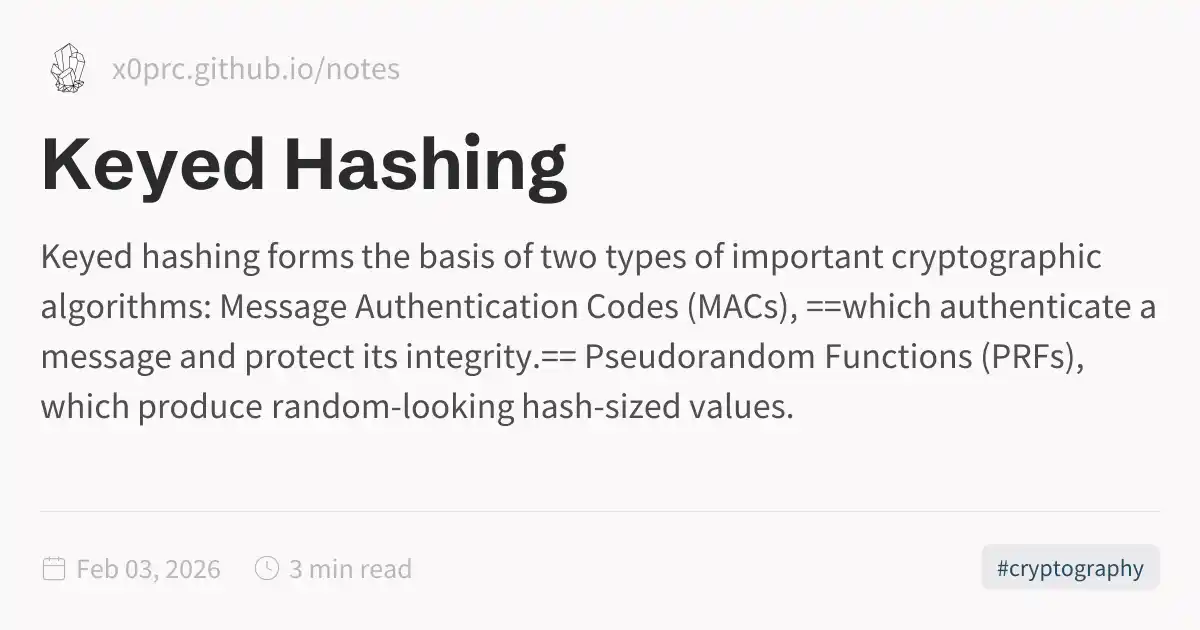Keyed Hashing