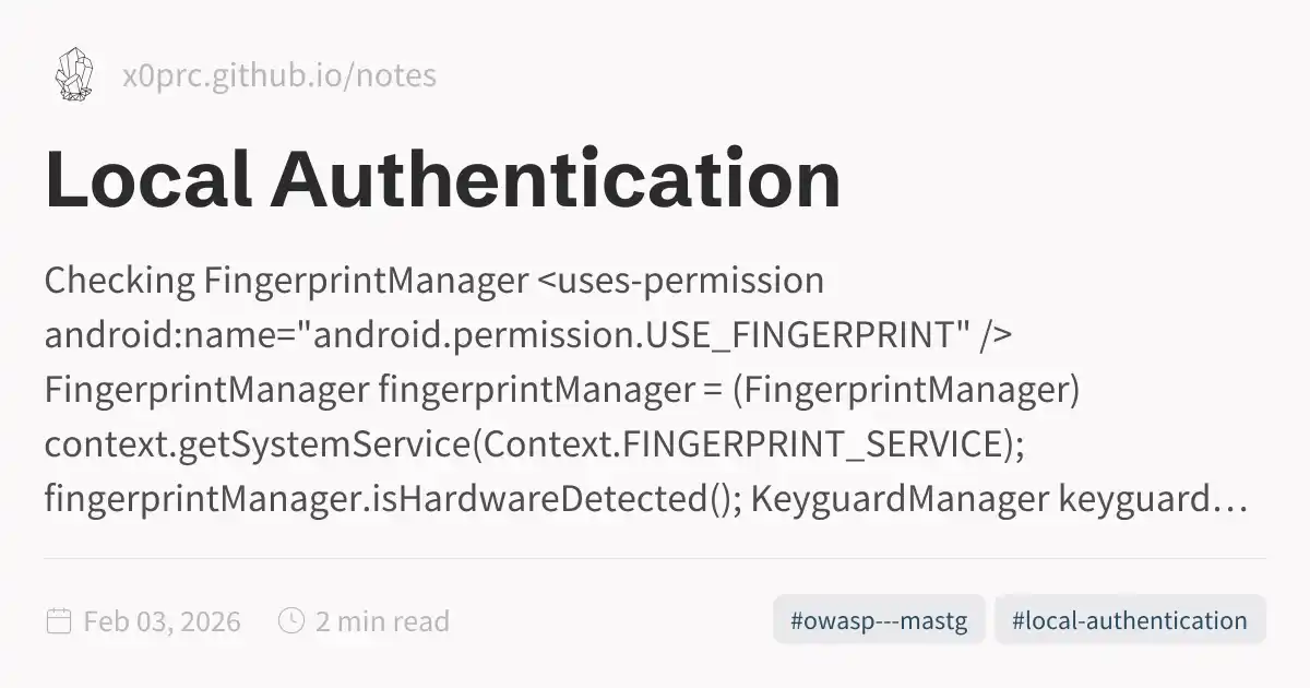 Local Authentication