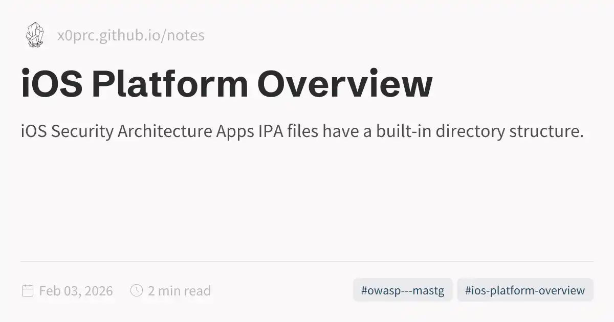 iOS Platform Overview