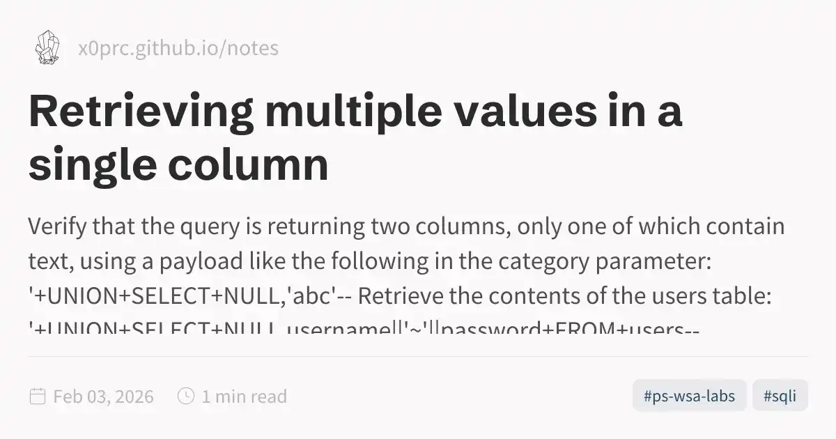 Retrieving multiple values in a single column